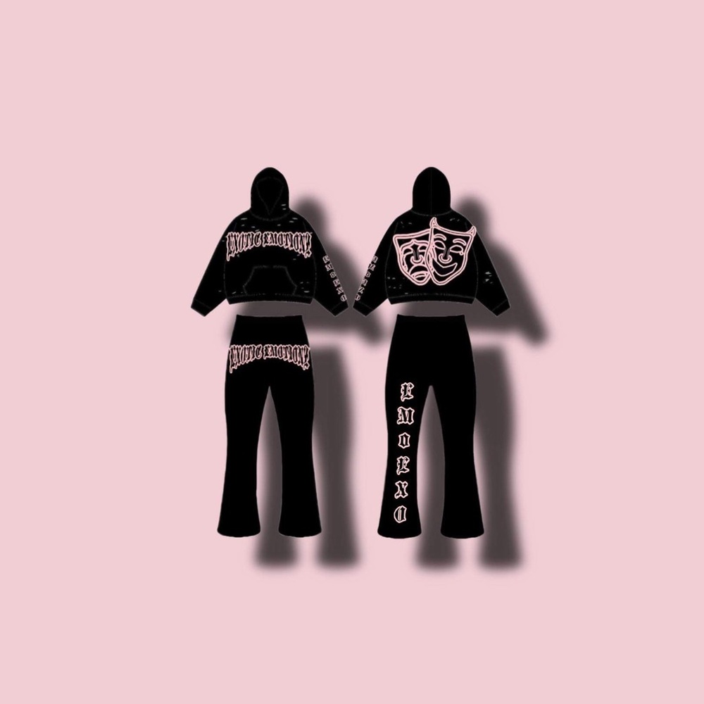 Distressed Hoodie Set